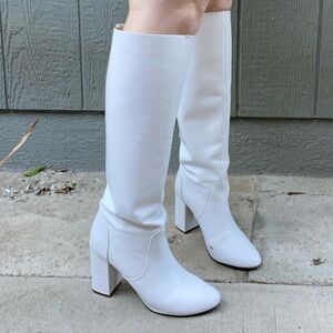 Steve Madden Real Leather White Gogo Like Boots